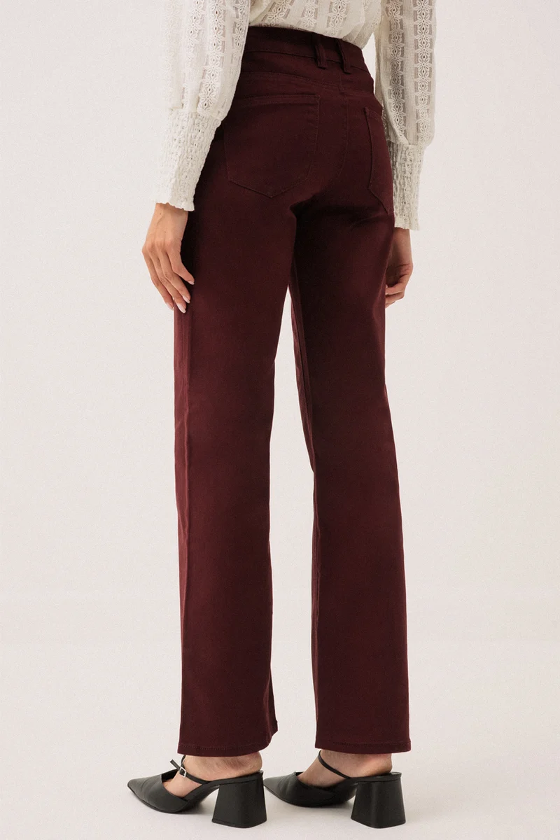 Le jeans à jambe large coloré