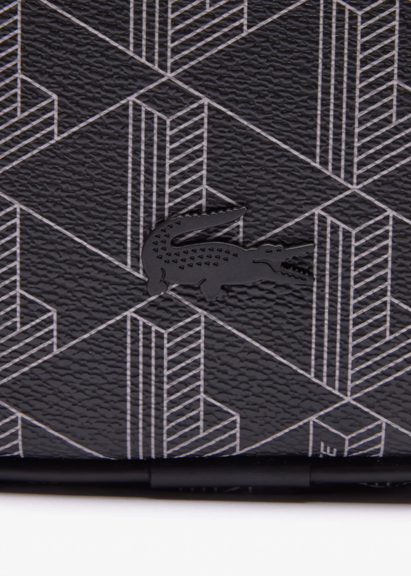 Sacoche monogramme Lacoste noire en cuir