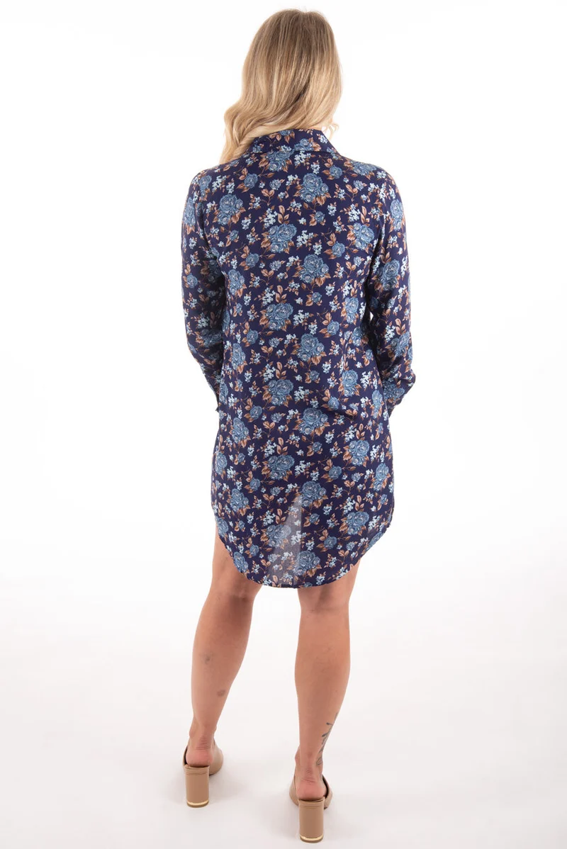 Robe chemisier imprimé floral | 2 couleurs