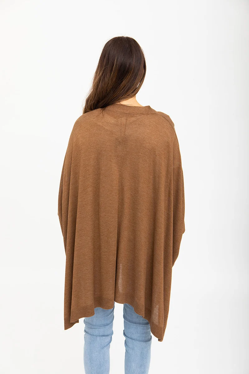 Cardigan ouvert effet poncho | 3 couleurs