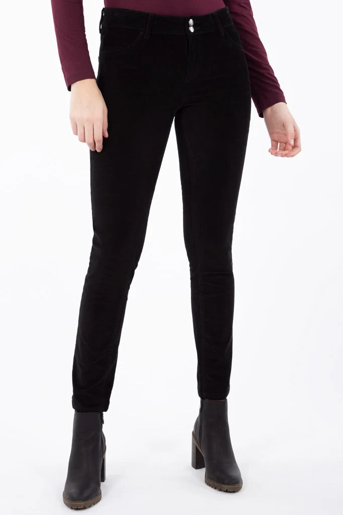 Pantalon 2 boutons en velours côtelé | 2 couleurs