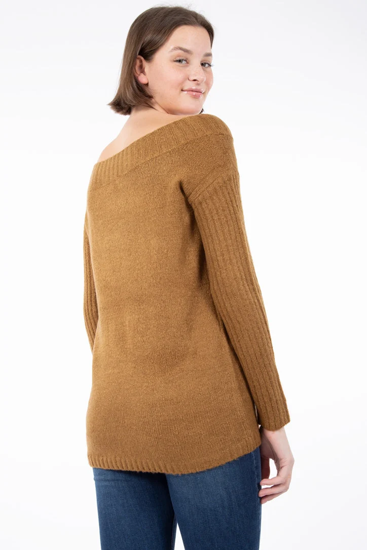 Chandail tricot ultradoux col bateau | 3 couleurs
