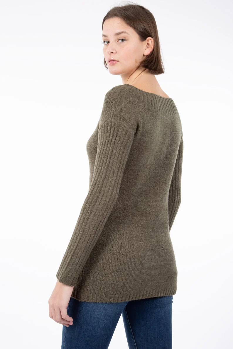 Chandail tricot ultradoux col bateau | 3 couleurs