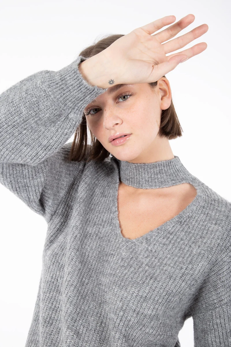 Chandail en tricot avec ouverture | 4 couleurs