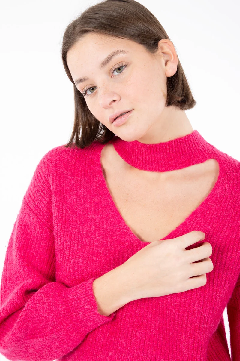 Chandail en tricot avec ouverture | 4 couleurs