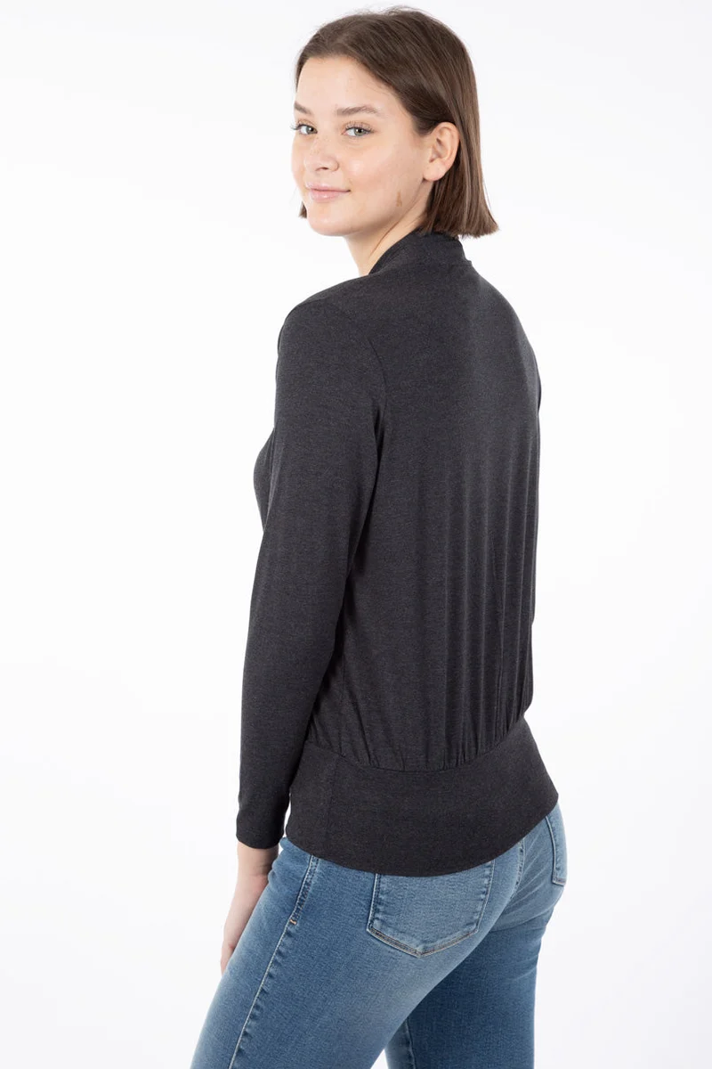 T-shirt croisé manches longues | 3 couleurs