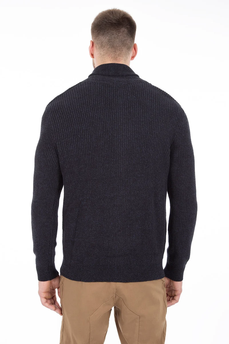 Cardigan tricot côtelé col châle