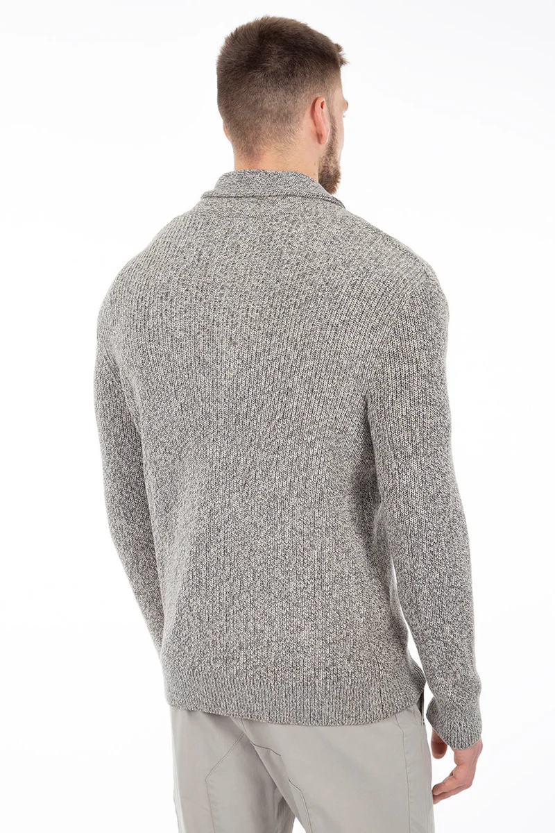 Cardigan tricot côtelé col châle
