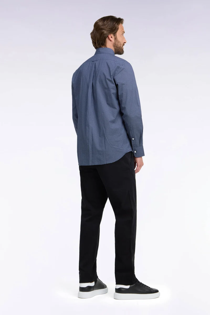 Pantalon chino sans plis en gabardine de coton stretch noir