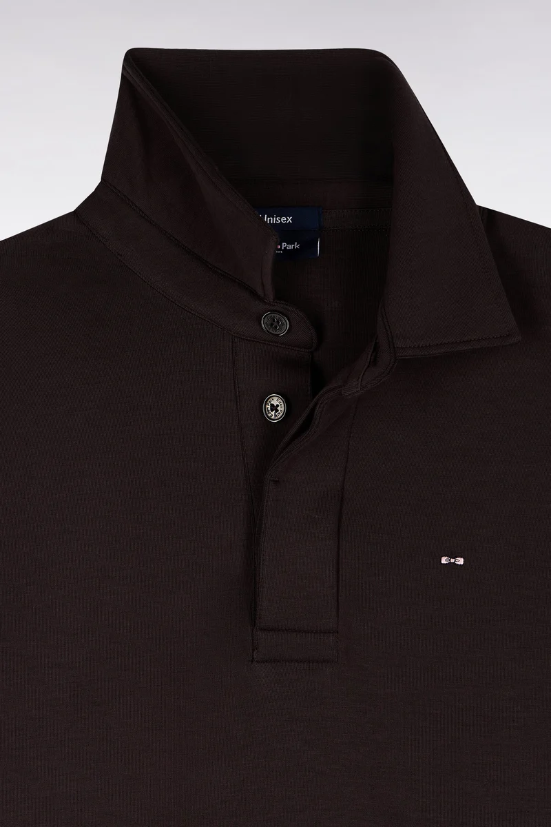 Sweatshirt unisexe à col maillot en interlock de coton marron