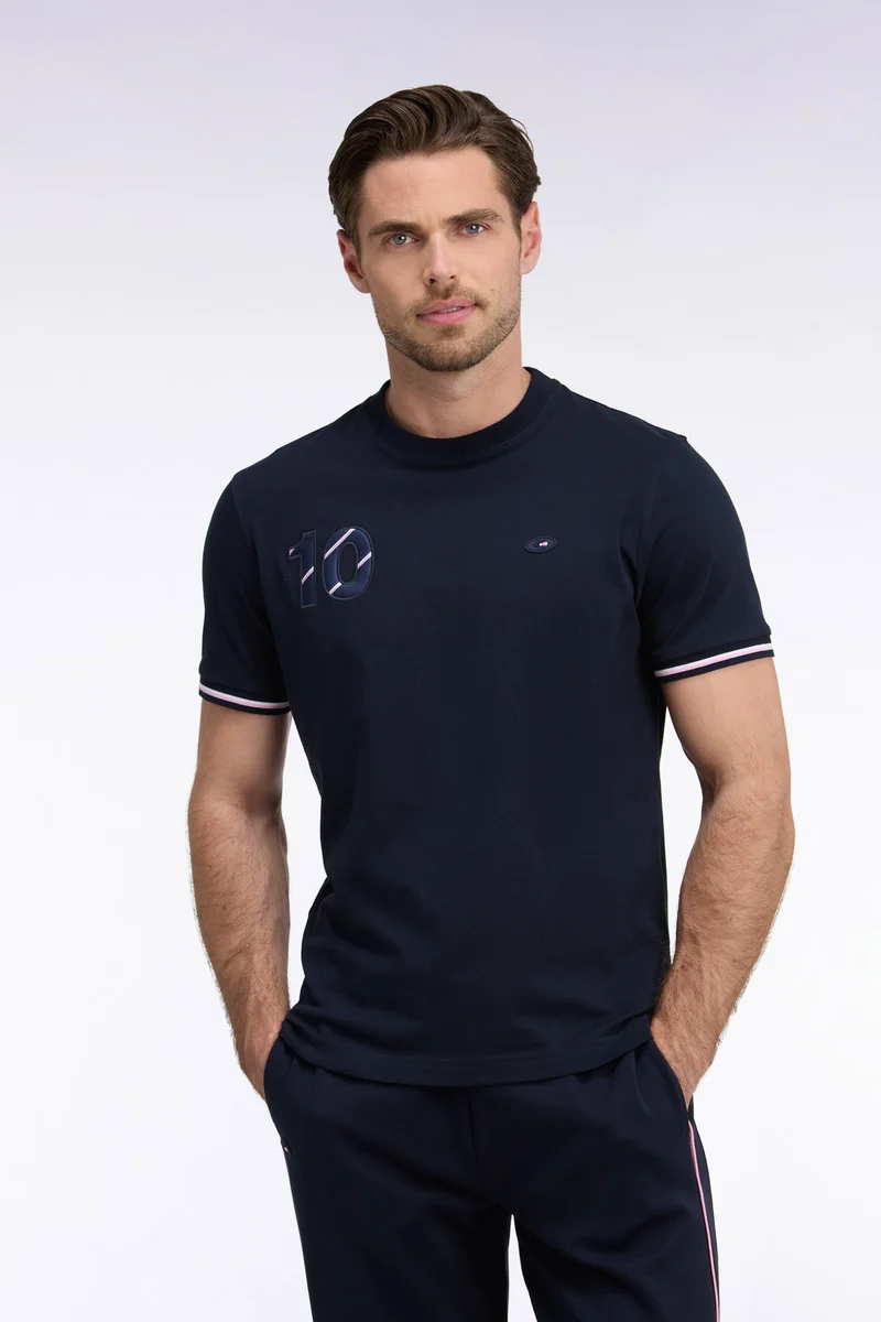 T-shirt manches courtes marine XV de France coupe droite