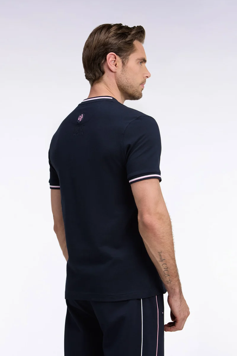 T-shirt manches courtes marine XV de France coupe droite