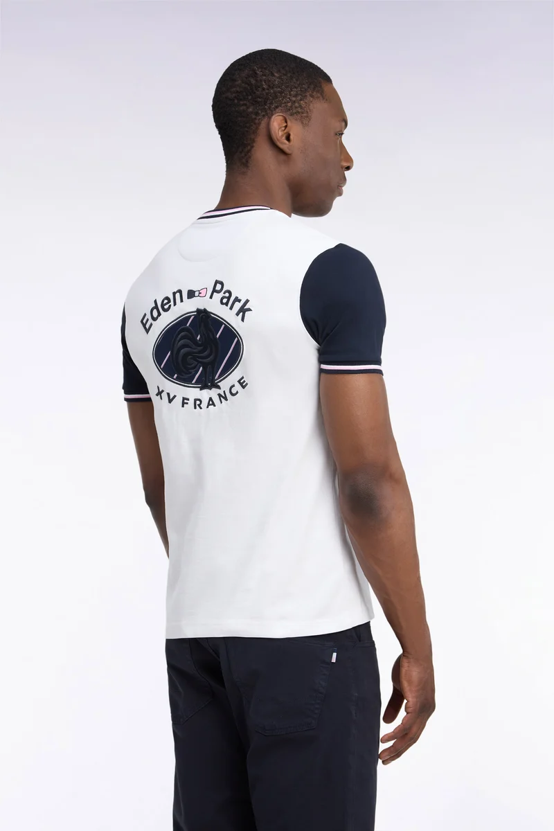 T-shirt manches courtes blanc XV de France coupe droite