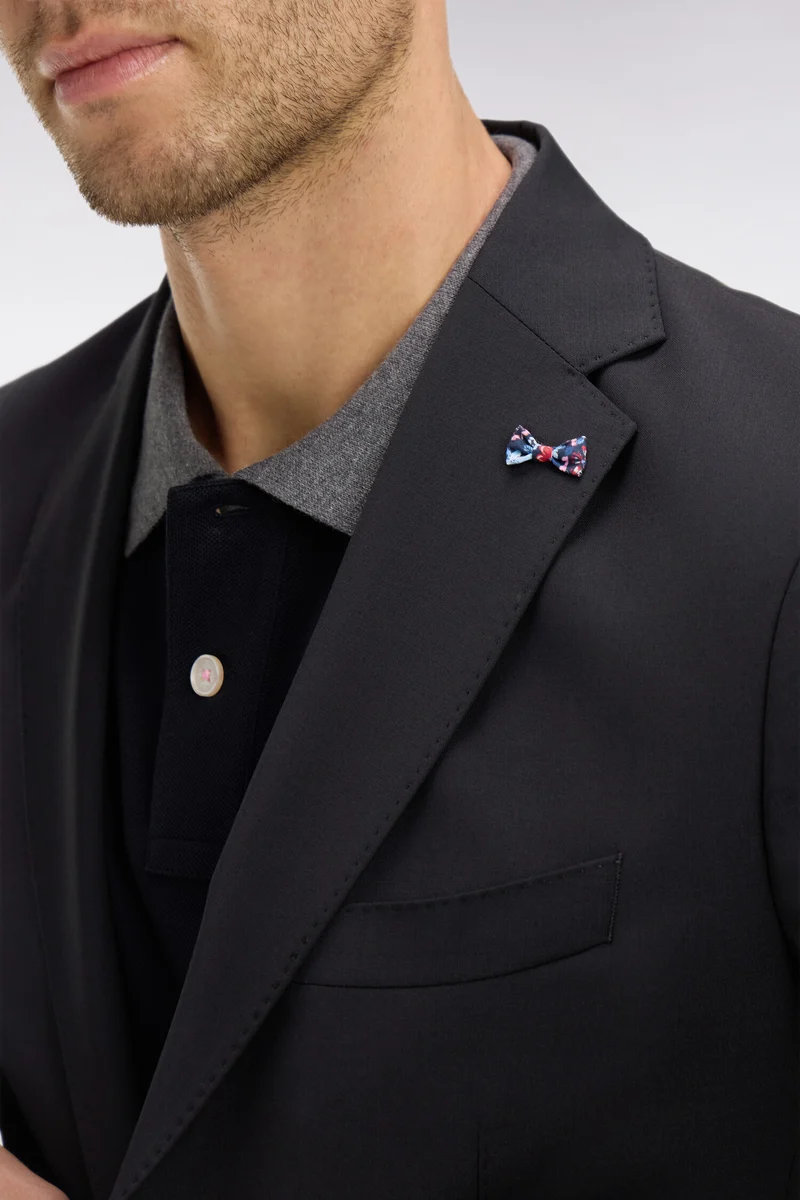 Blazer noir détails noeud en relief