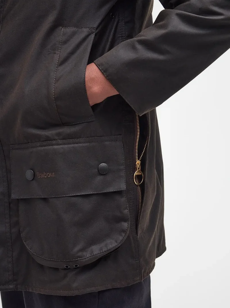 Veste Classic Beaufort Barbour marron en coton ciré