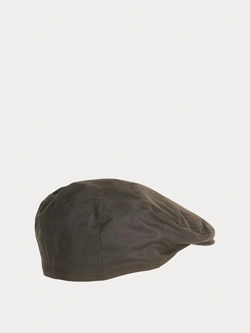 Béret Barbour marron en coton ciré