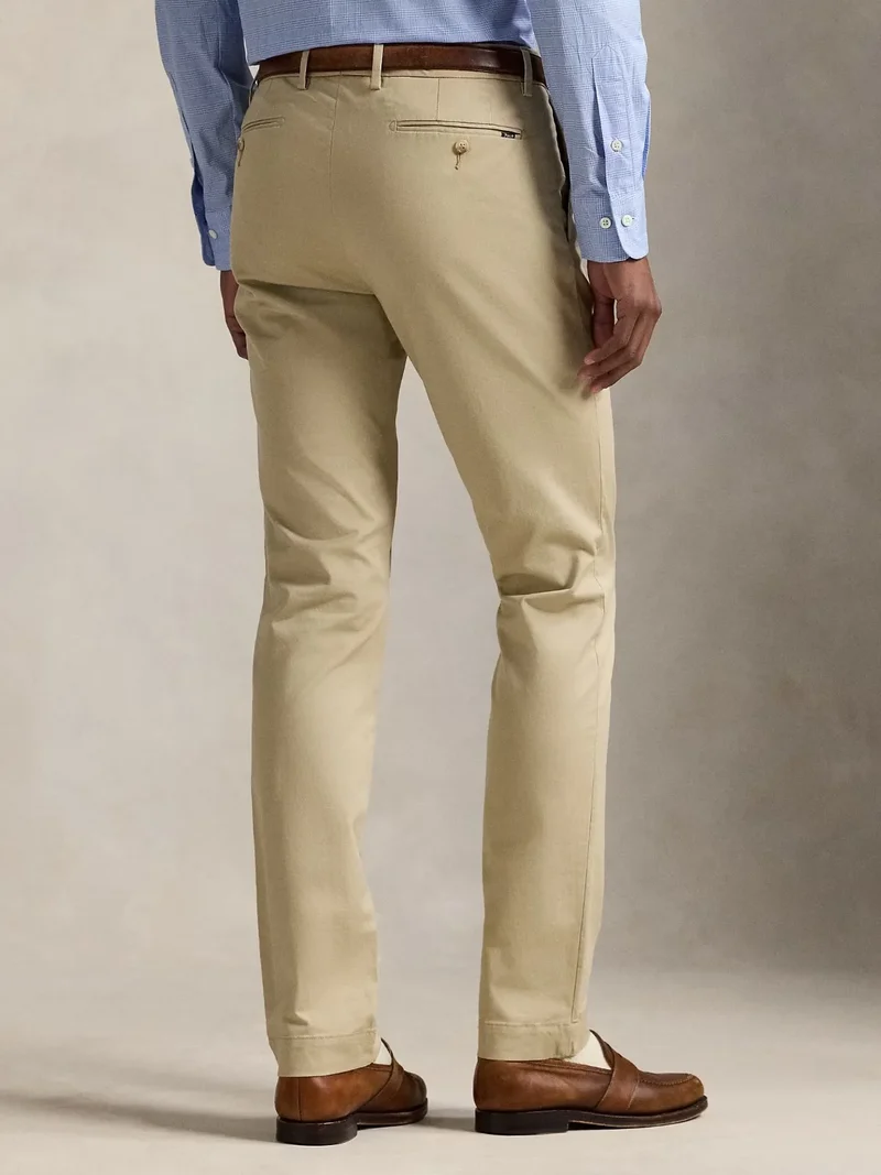 Pantalon chino Ralph Lauren beige en coton stretch