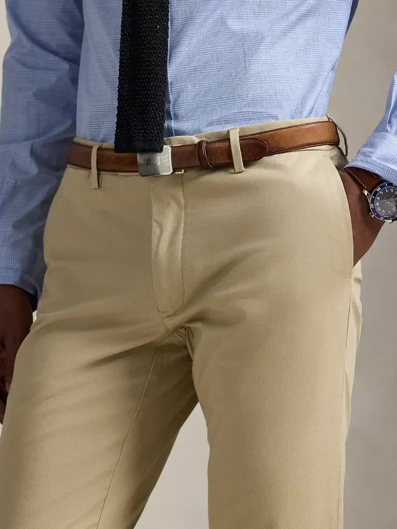 Pantalon chino Ralph Lauren beige en coton stretch