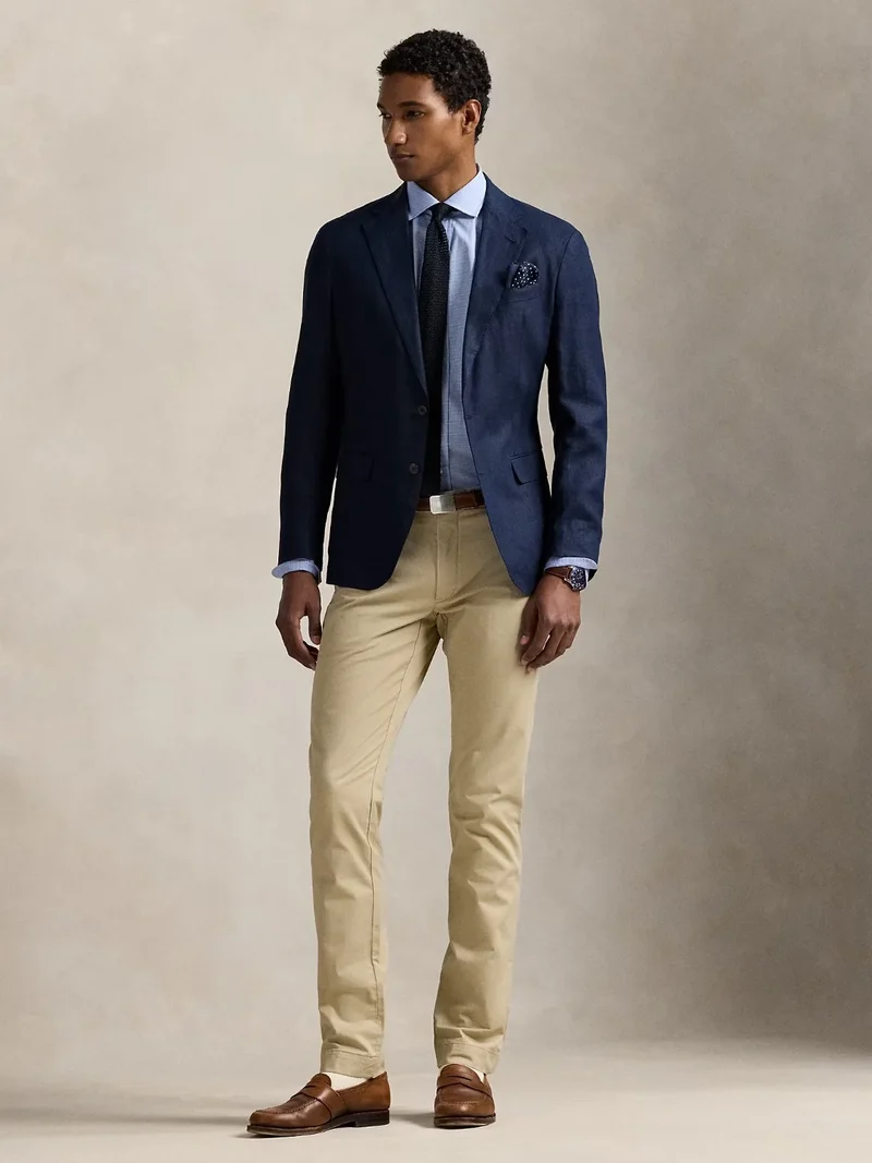 Pantalon chino Ralph Lauren beige en coton stretch