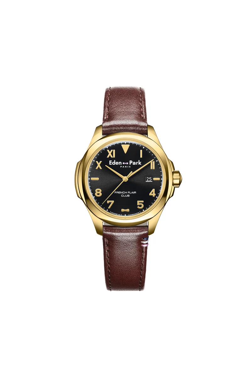 Montre à quartz Noire et Or