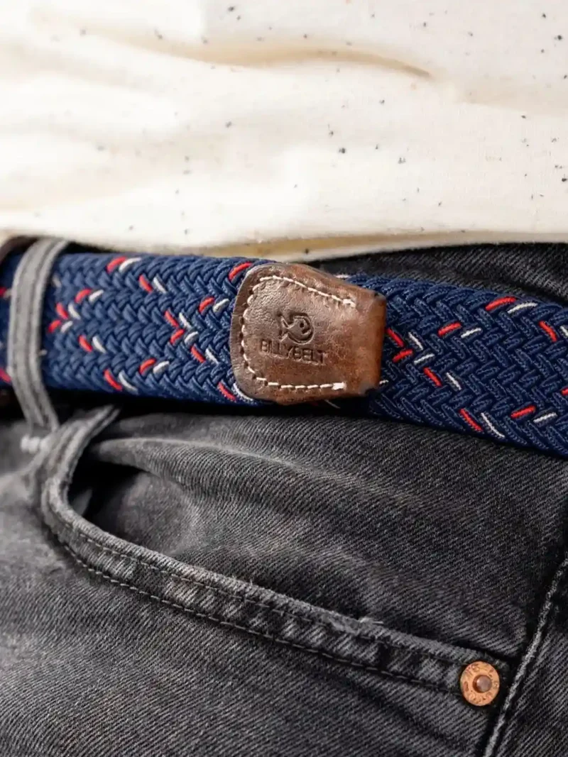 Ceinture tressée Byllibelt marine en cuir