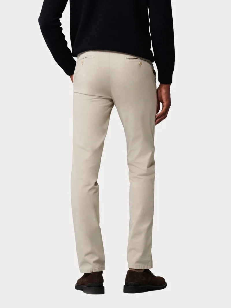 Pantalon chino Meyer beige en coton stretch