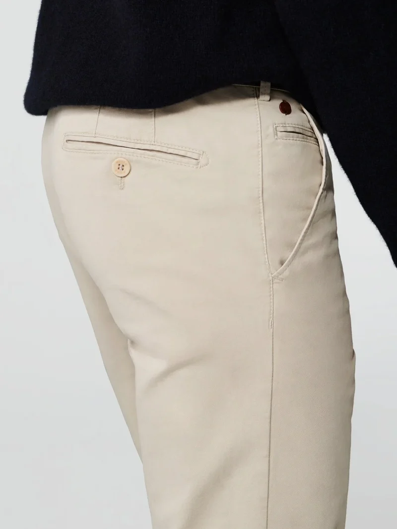 Pantalon chino Meyer beige en coton stretch