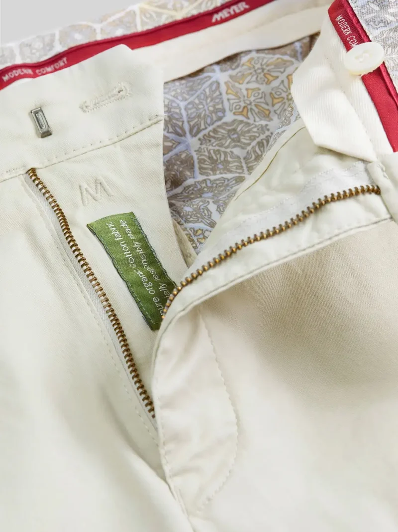 Pantalon chino Meyer beige en coton stretch
