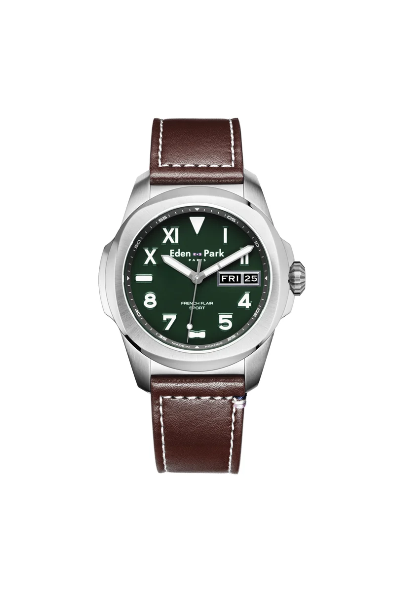 Montre à quartz Jour Date Verte