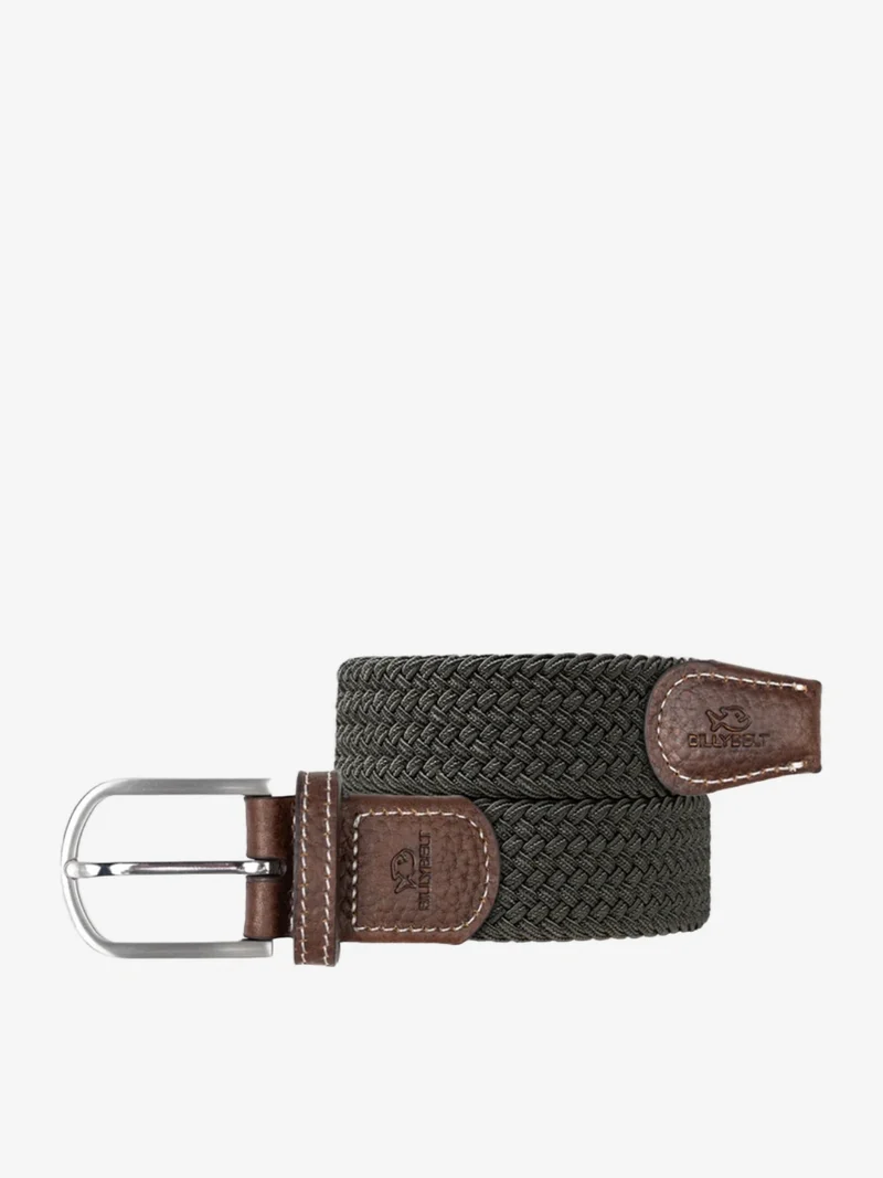 Ceinture tressée Billybelt kaki en cuir