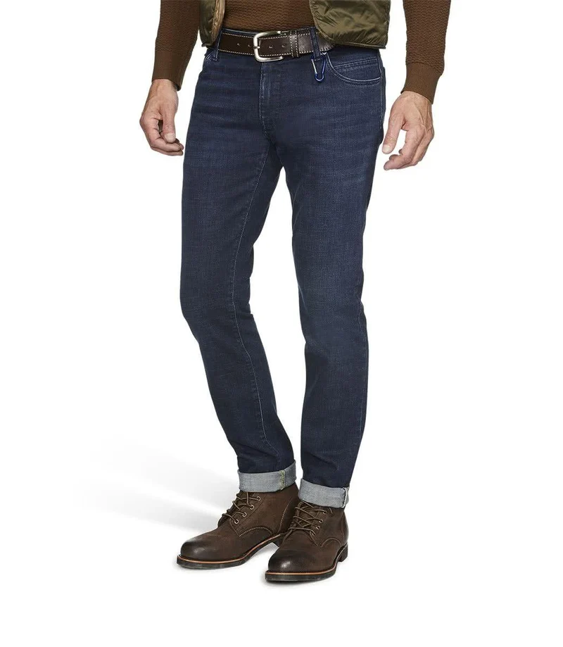 Jean Meyer Slim bleu en coton stretch