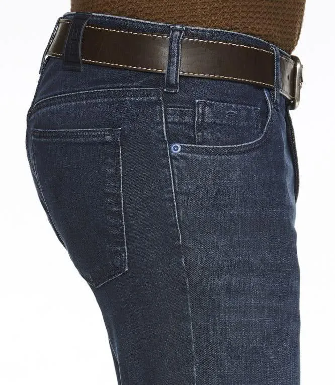 Jean Meyer Slim bleu en coton stretch