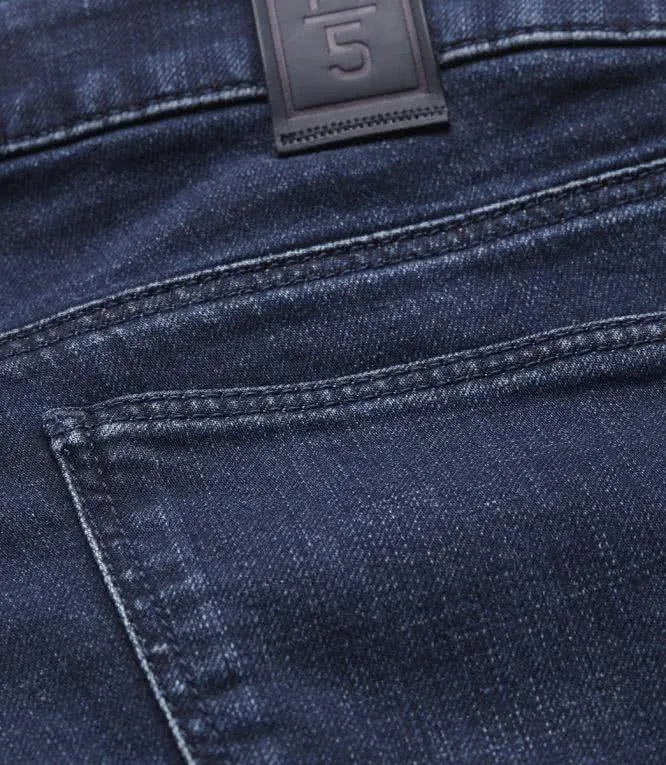 Jean Meyer Slim bleu en coton stretch