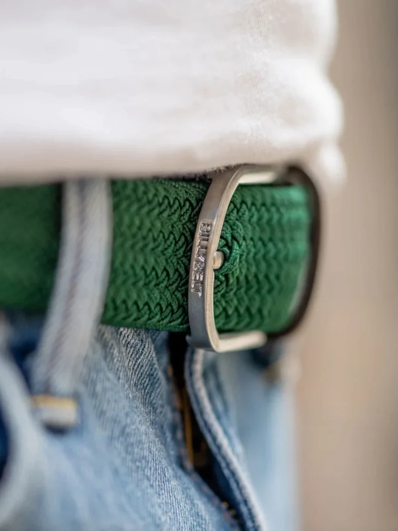 Ceinture tressée Billybelt vert impérial en cuir