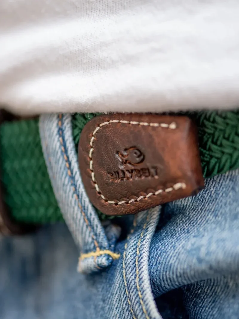 Ceinture tressée Billybelt vert impérial en cuir