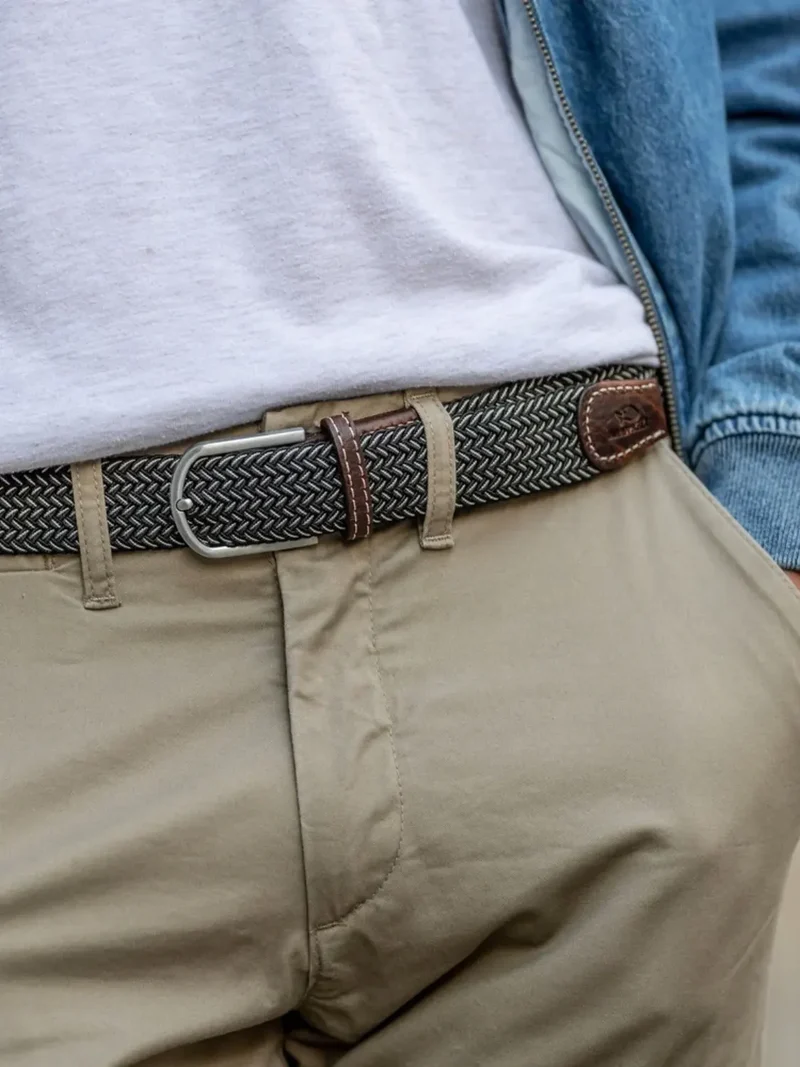 Ceinture tressée Billybelt noire en cuir
