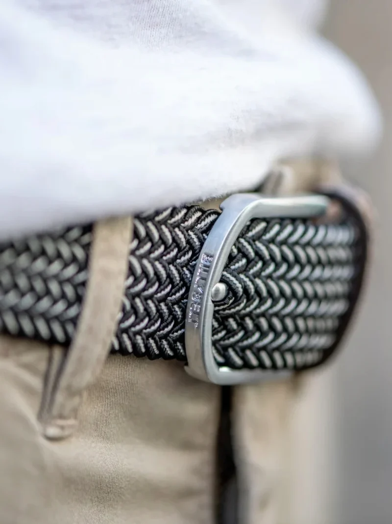 Ceinture tressée Billybelt noire en cuir