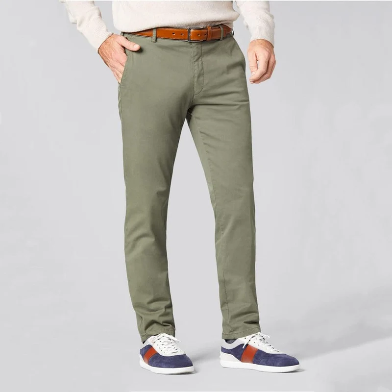 Pantalon chino Meyer kaki en coton bio