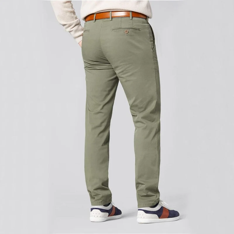 Pantalon chino Meyer kaki en coton bio
