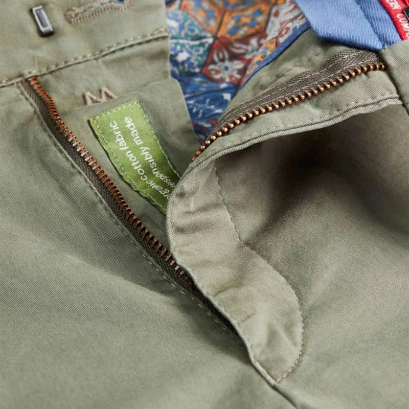 Pantalon chino Meyer kaki en coton bio