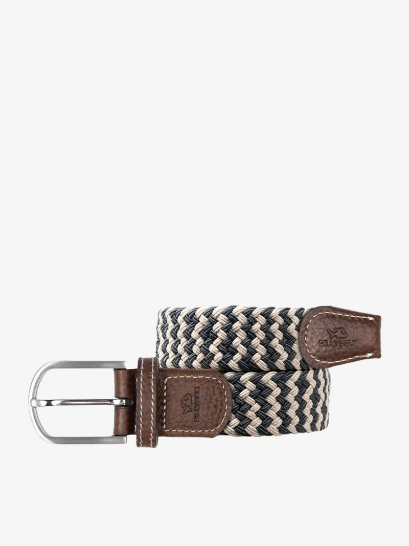 Ceinture tressée Billybelt grise en cuir