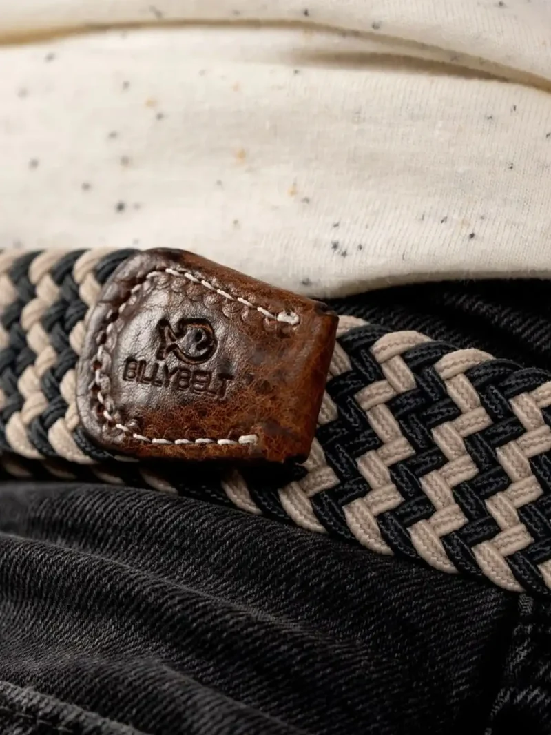 Ceinture tressée Billybelt grise en cuir
