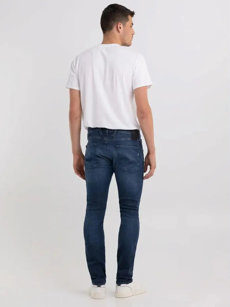 Jean slim Replay bleu foncé en coton stretch