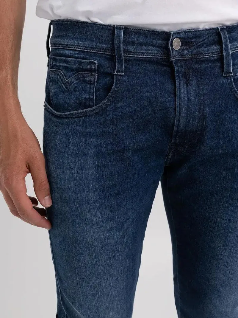 Jean slim Replay bleu foncé en coton stretch