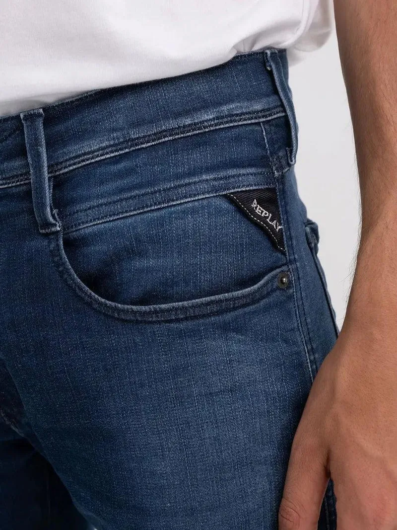 Jean slim Replay bleu foncé en coton stretch