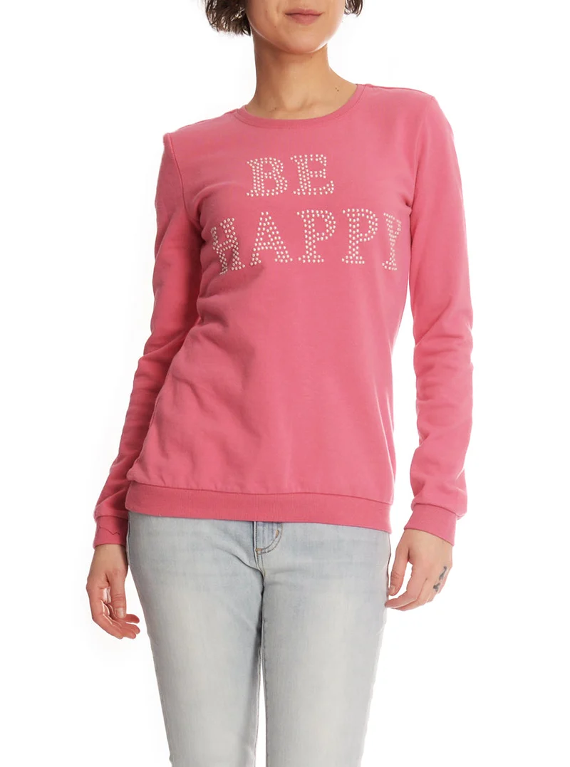 Chandail « FEEL GOOD » ou « BE HAPPY », avec perles | 2 couleurs