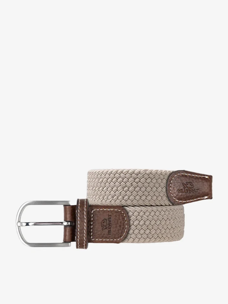 Ceinture tressée Billybelt beige en cuir
