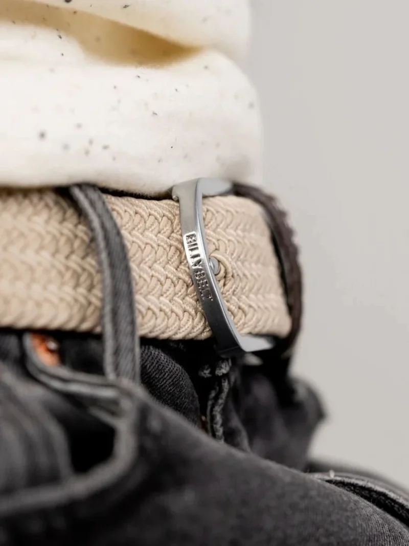 Ceinture tressée Billybelt beige en cuir