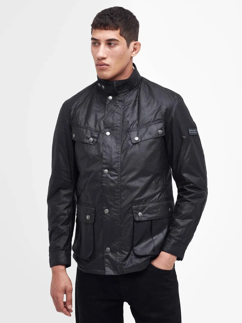 Blouson imperméable Duke Barbour noir en coton ciré
