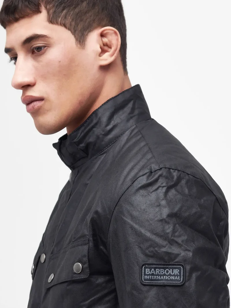 Blouson imperméable Duke Barbour noir en coton ciré